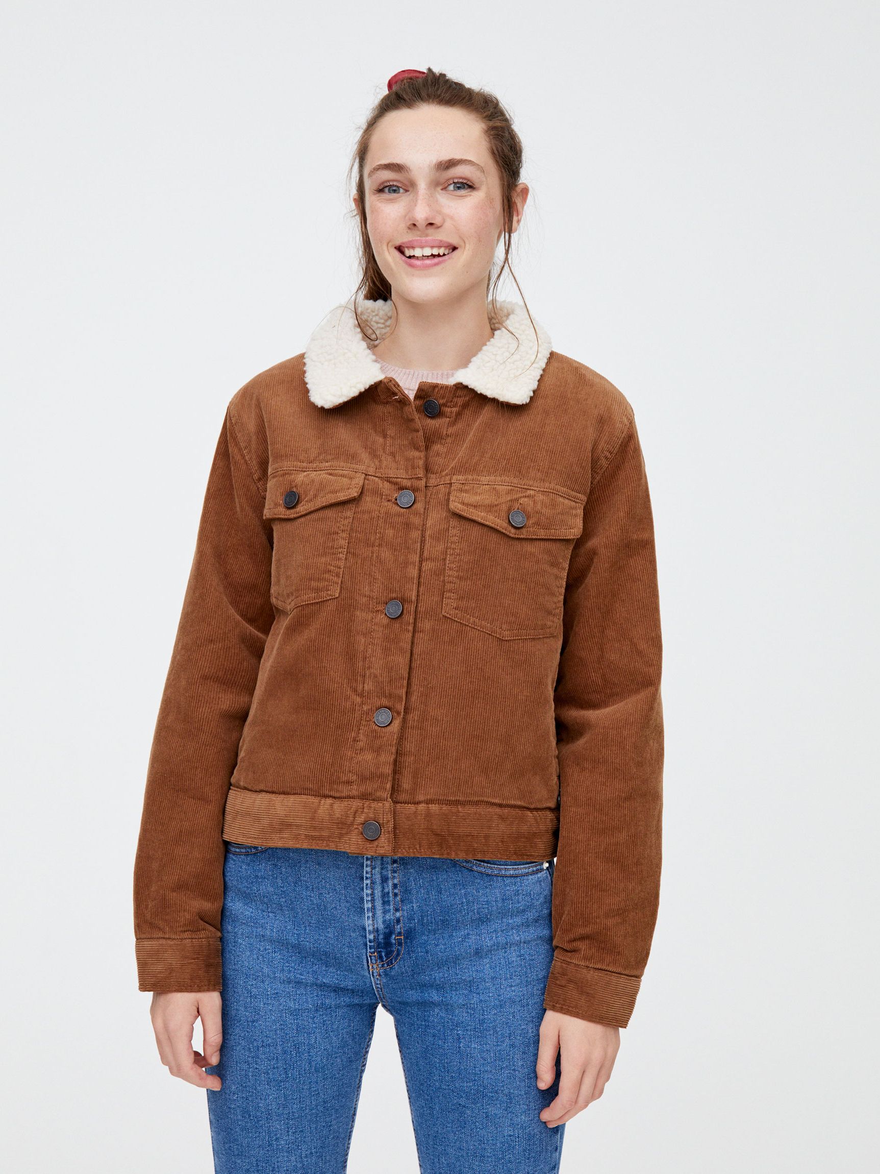 

Куртка вельветовая Pull & Bear 9714/376/716  Коралловая, Куртка вельветовая Pull & Bear 9714/376/716 S Коралловая