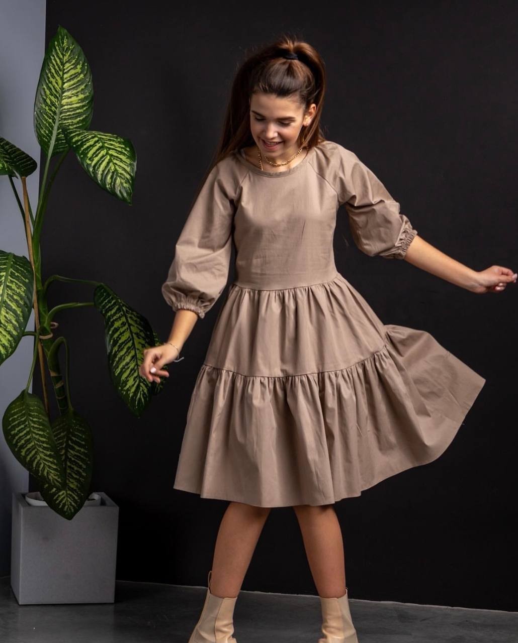 

Платье 0101 Brand 2291 152-158 Бежевое
