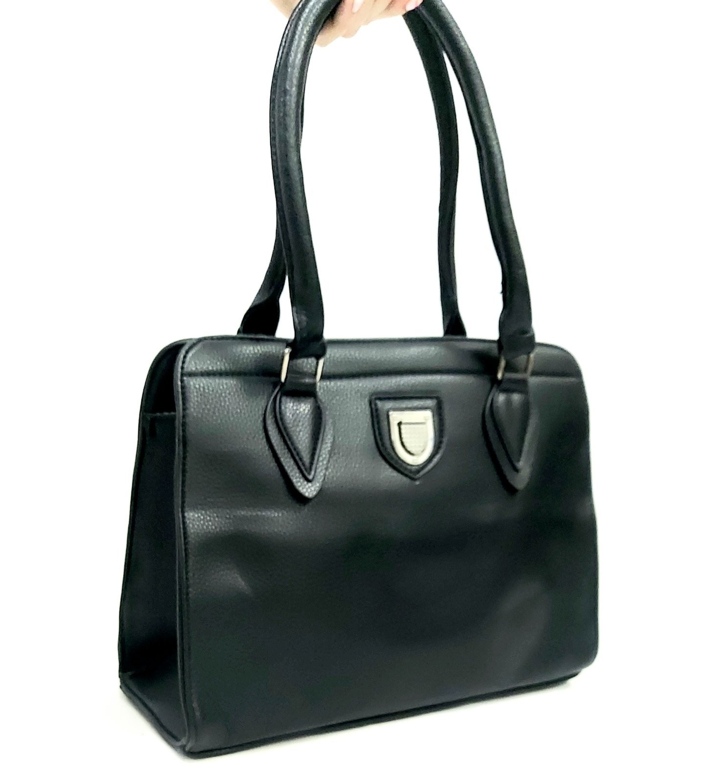 

Сумка женская каждодневная из экокожи 32х26х12 см Жасмин Черная