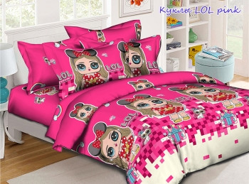 

Детское постельное белье TAG tekstil Ренфорс Куклы LOL pink 150х215