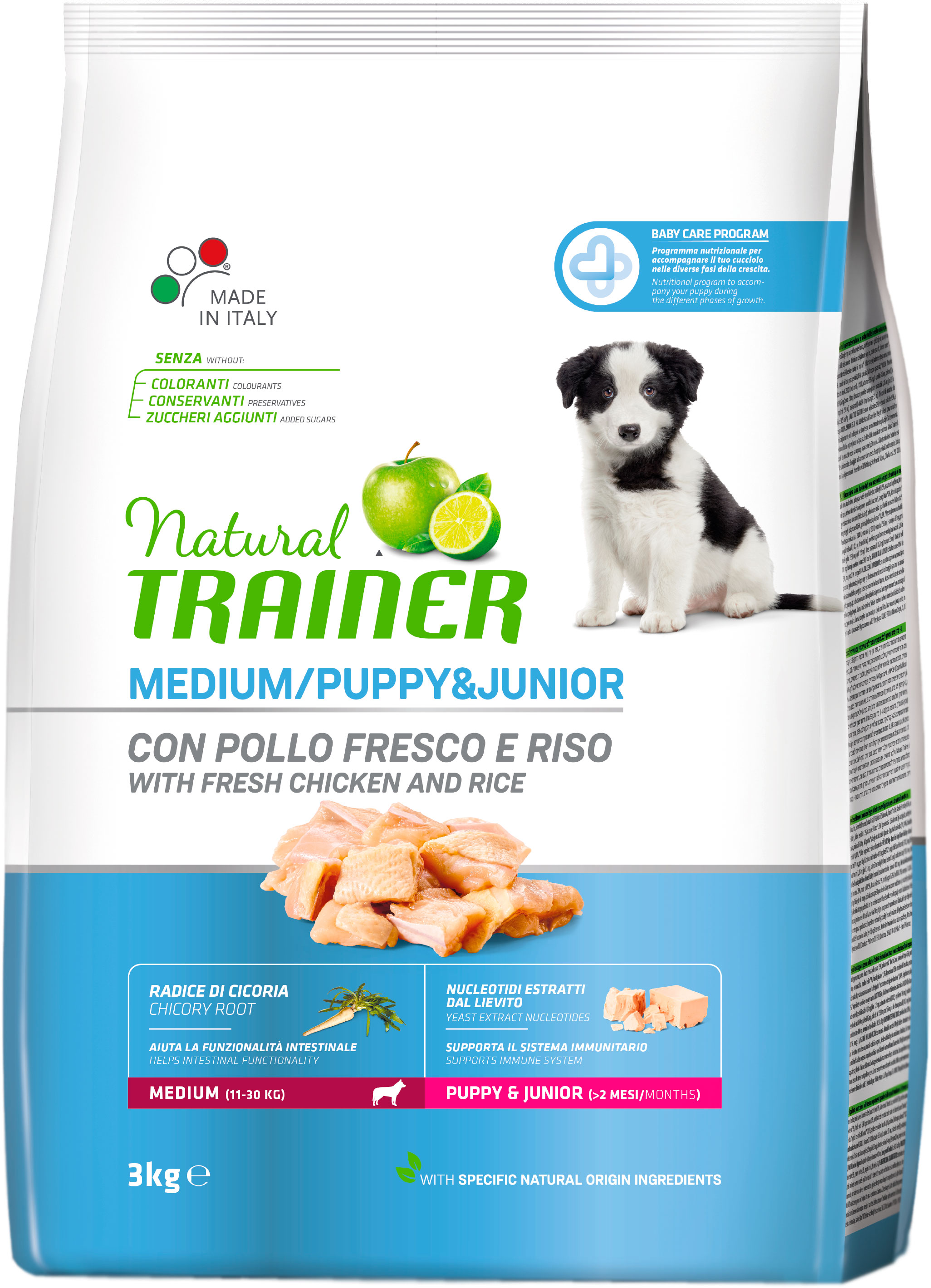

Сухой корм Trainer Natural Super Premium Puppy&Junior Medium для щенков средних пород до 15 месяцев 3 кг