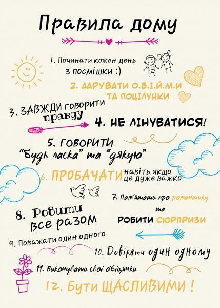 

Постер BrickPrint "Правила дому" (укр.) 42,0 см