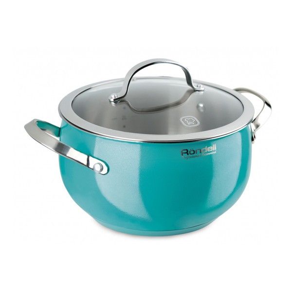 

Кастрюля с крышкой Rondell Turquoise 3,8 л RDS-718