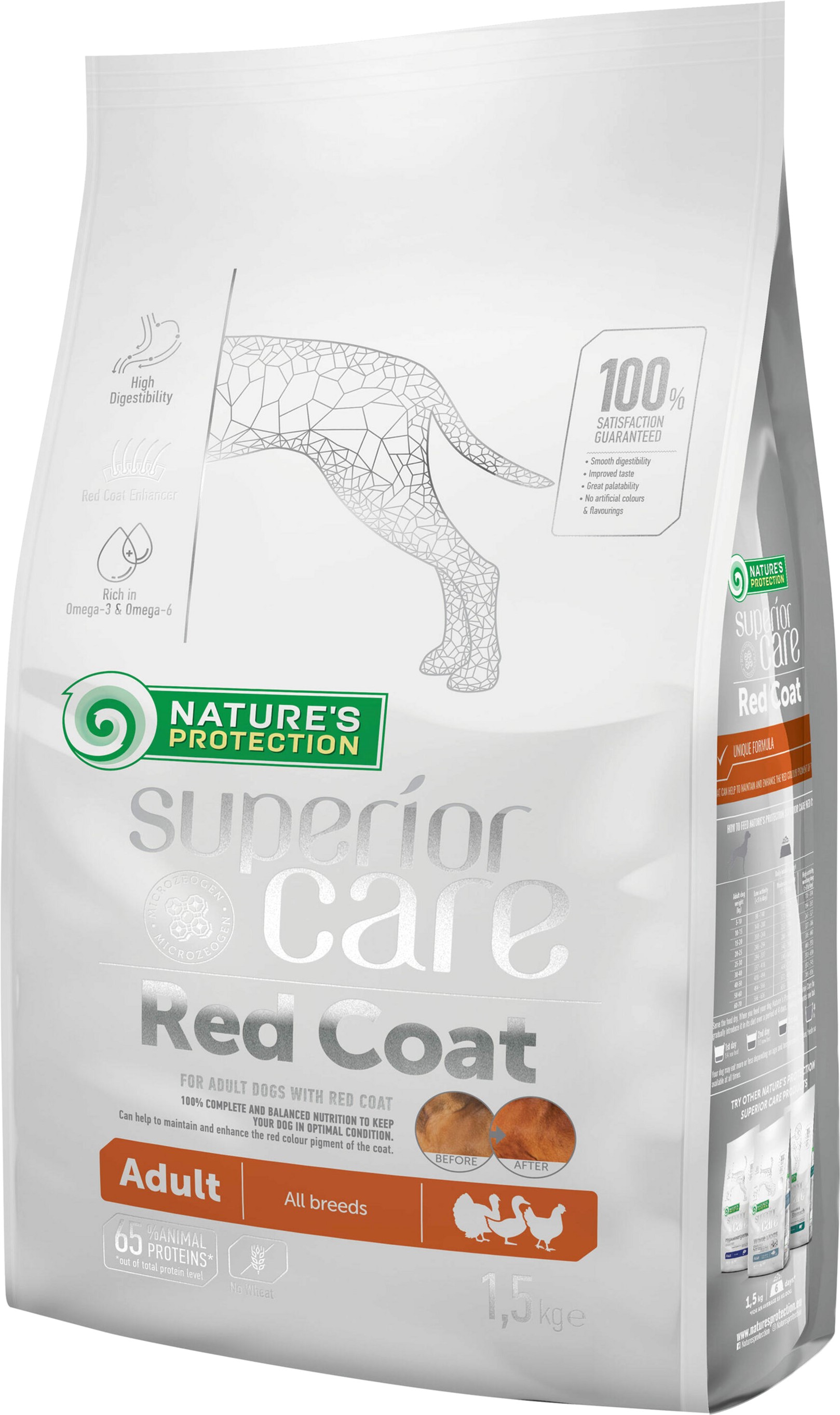 

Сухой корм для взрослых собак всех пород с рыжим окрасом шерсти (Medium) Nature's Protection Superior Care Red Coat Poultry Adult All breeds 1.5 кг (NPSC46341) (4771317463418)