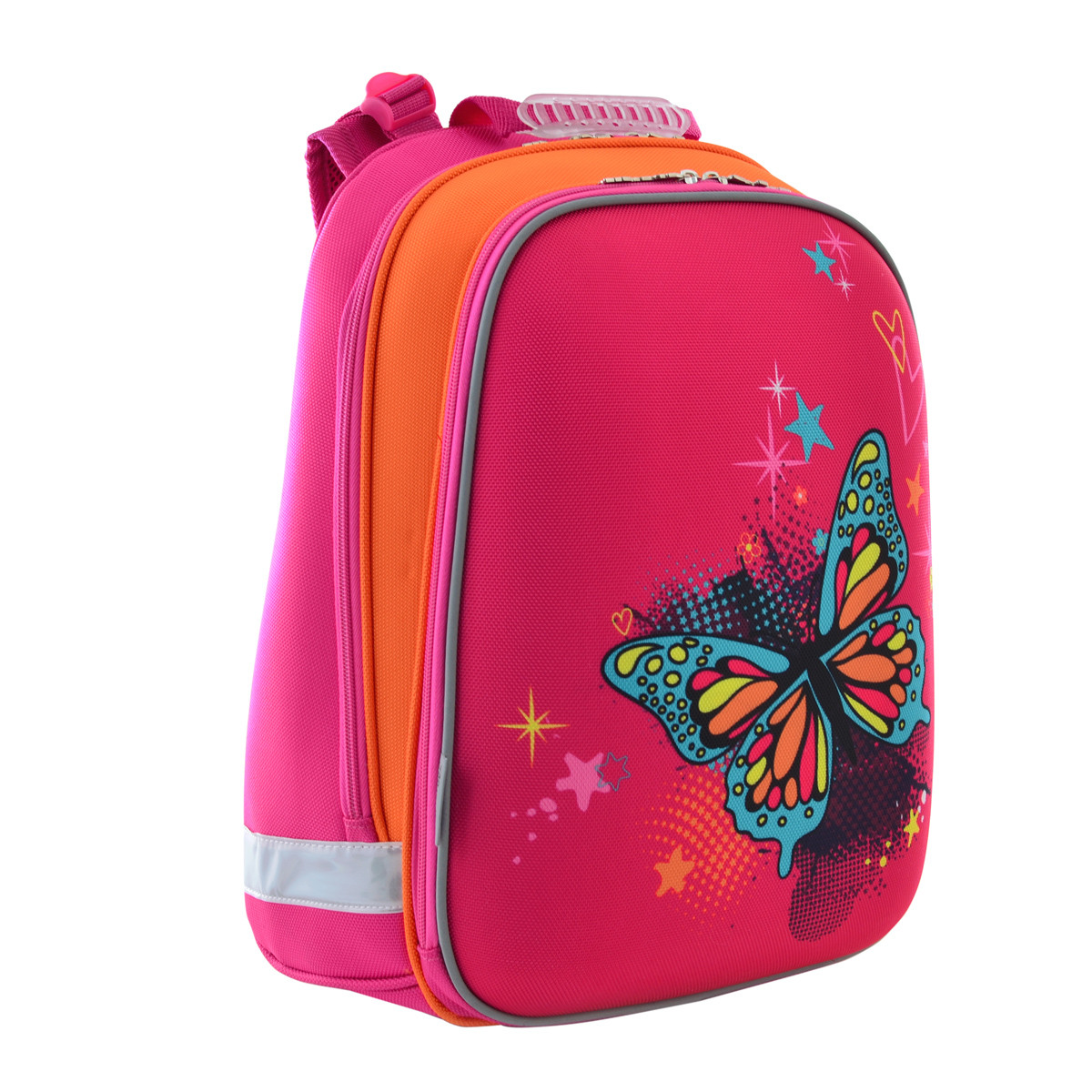 

Рюкзак школьный каркасный 1 Вересня H-12 "Butterfly" 17 л 38x30x15 см Розовый