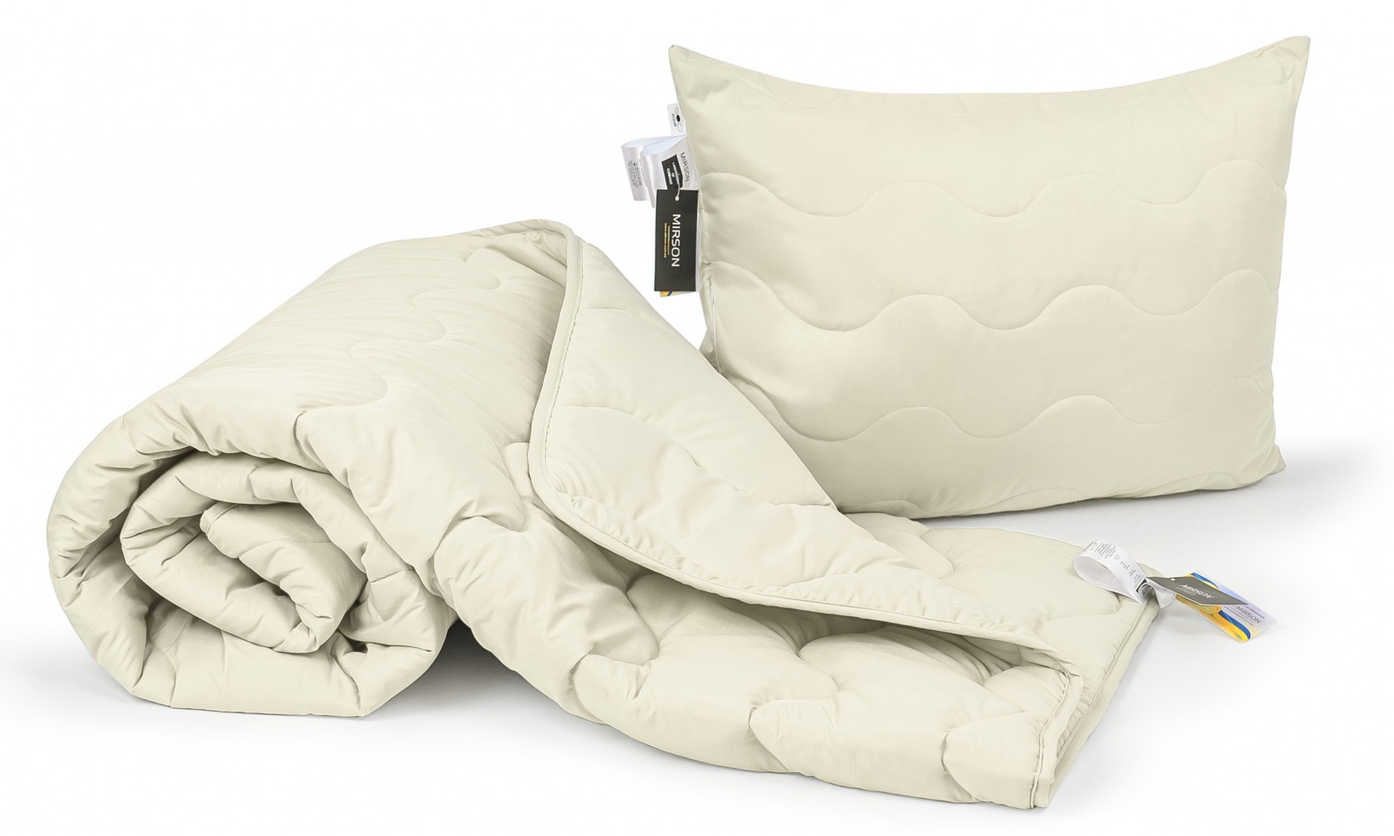 

Набор шерстяной MirSon Всесезонный №1677 220x240 см Eco Light Creamy Одеяло + подушка 50*70 средняя