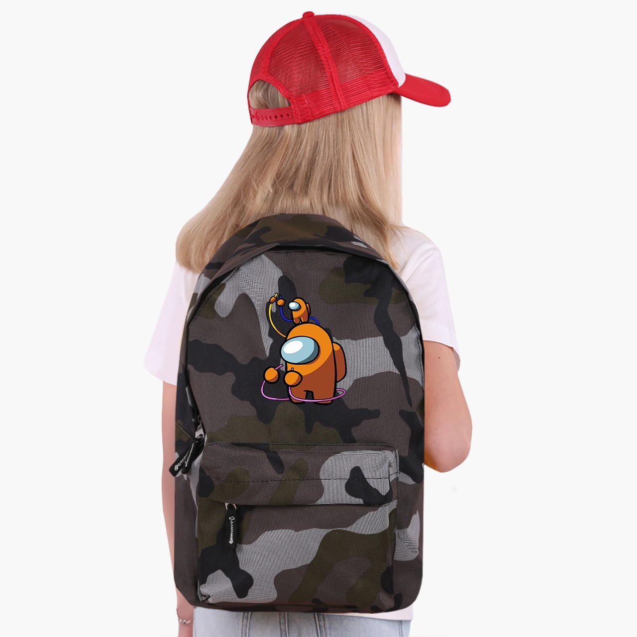 

Рюкзак детский Амонг Ас Оранжевый (Among Us Orange) (9263-2413) 17 л Камуфляж