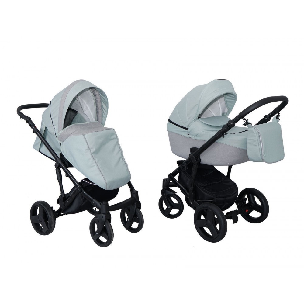 

Коляска универсальная 2 в 1 Mikrus Genua Светло-голубой/Серый с дождевиком и матрасом + москитная сетка, чехлы и сумка для мамы