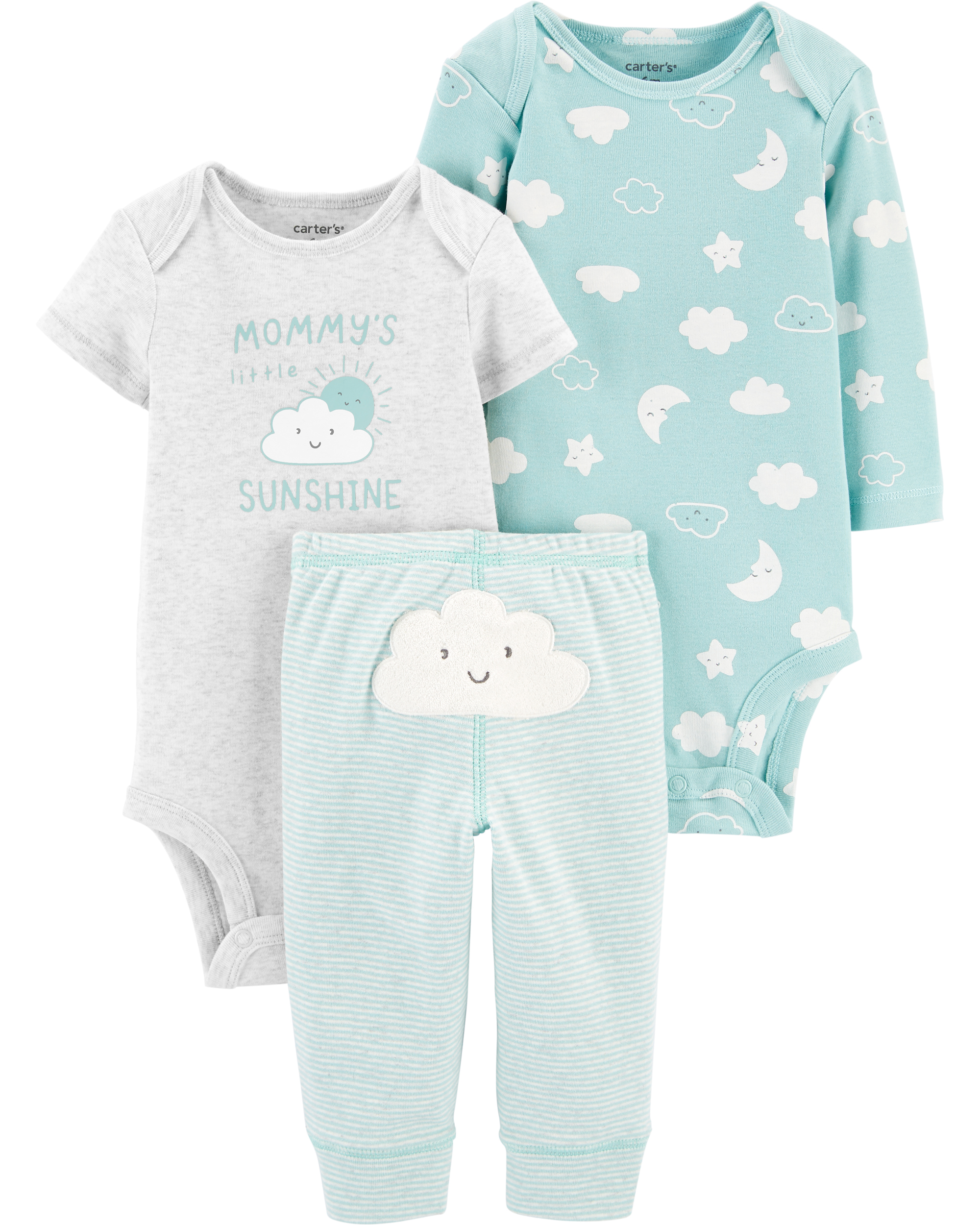 

Комплект тройка для девочки 6971 Carters 68 см 6 мес Бирюзовый 49515