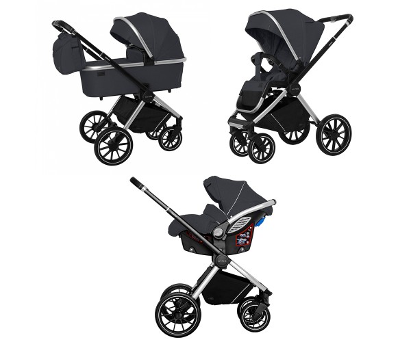 

Коляска универсальная CARRELLO Optima CRL-6504 (3in1), Темно-серая