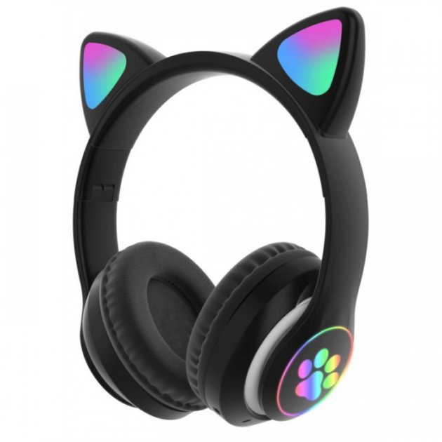 

Беспроводные детские Bluetooth наушники с кошачьими ушками и LED подсветкой Cat Ear VZV-23M черный