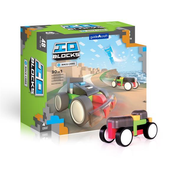

Конструктор Guidecraft IO Blocks Гоночные машины с дополненной 3d реальностью, 48 деталей (G9607)