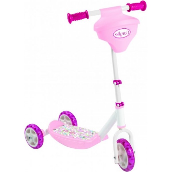 

Детский трехколесный самокат "Королле" с металлической рамой Smoby розовый