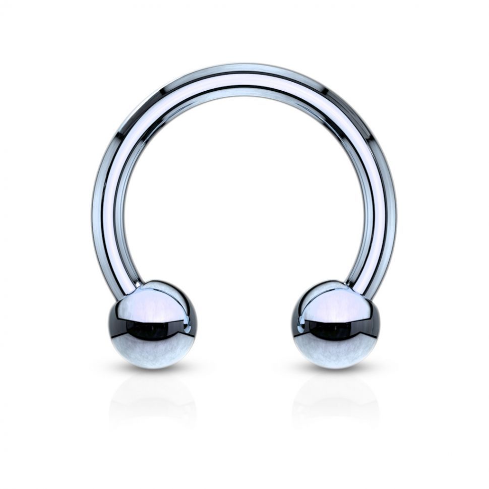 

Циркуляр (подкова) из стали PiercedFish HT серьга для септума носа, хеликса уха, трагуса, брови, губы, пупка, сосков, пирсинга смайл (Голубой, 1.2 мм, 3 мм, 8 мм)