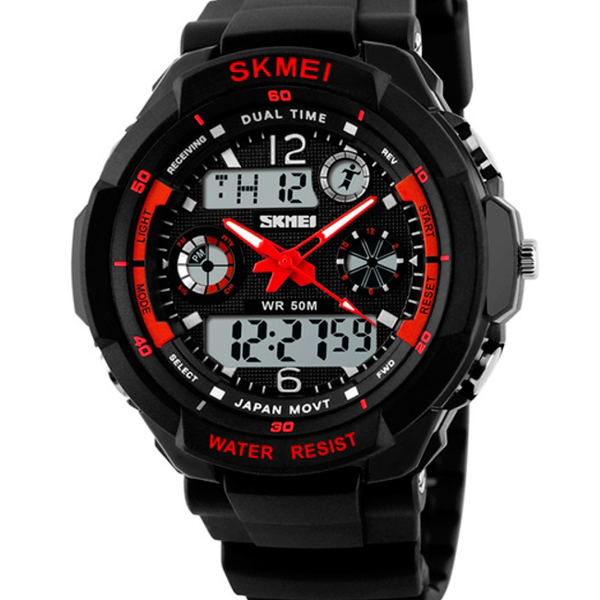 

Мужские часы Skmei S-Shock 45х12 мм Черный с красным 0931R