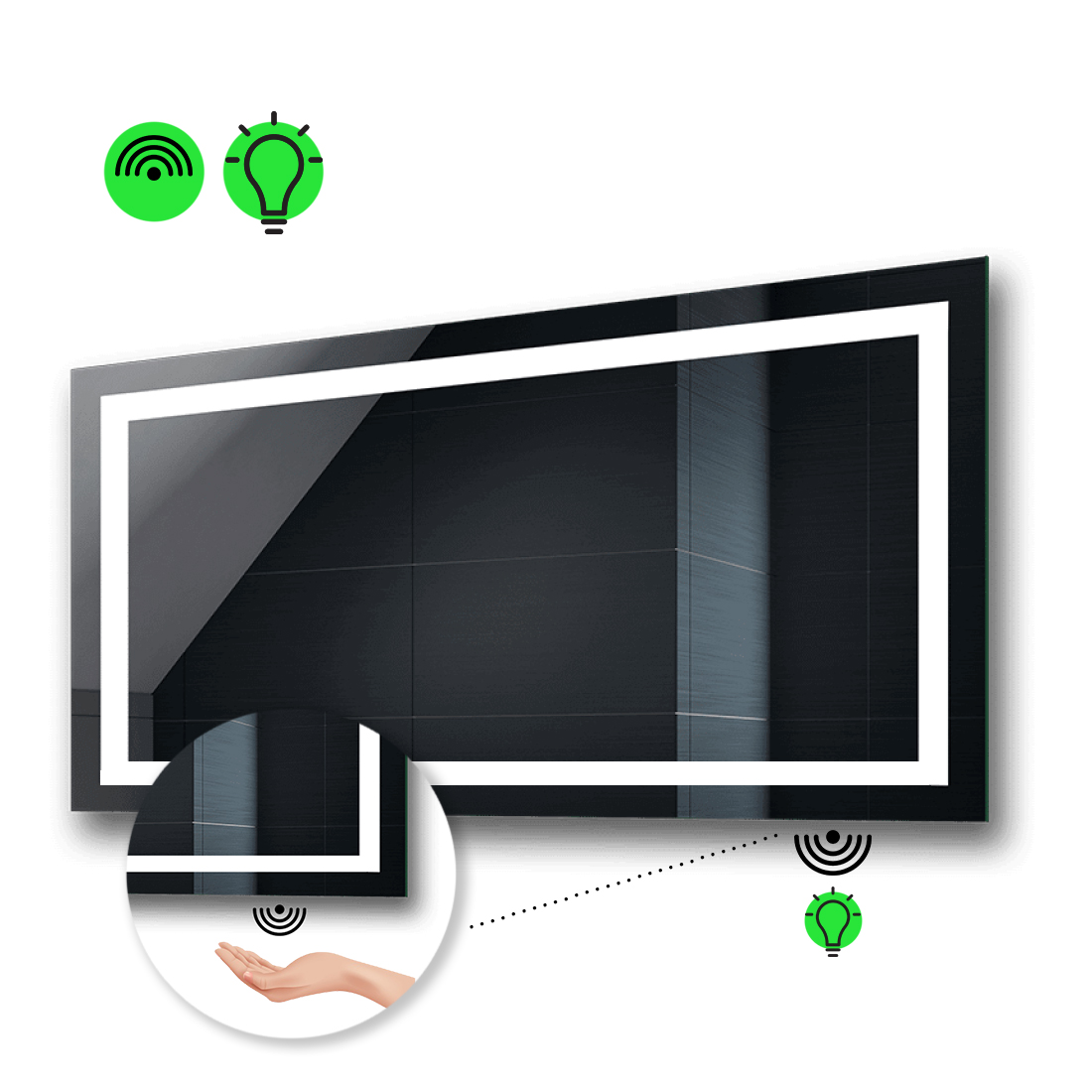 

LED-зеркало 80x70см, с ИК включателем, модель Karnet