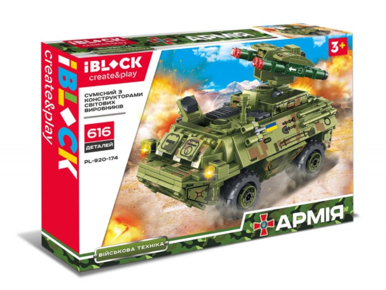 

Конструктор "Армия"iBLOCK БТР 616 деталей военная детализированная техника для мальчика (Т1026)
