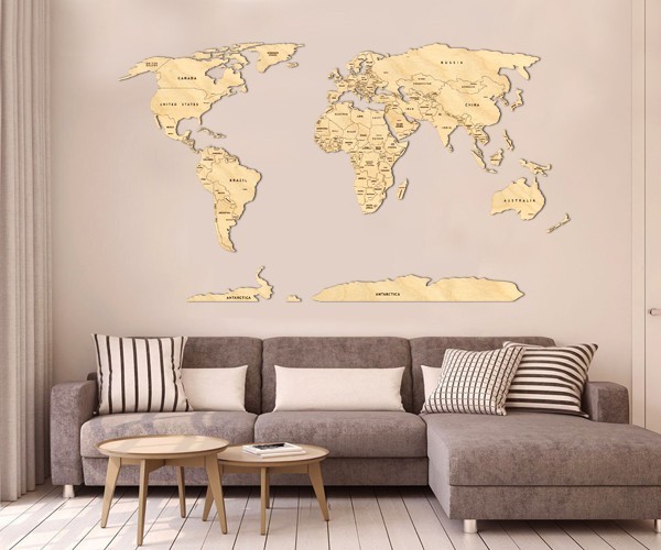 

Настенная карта мира 300*160 см БРТ с гравировкой стран и столиц деревянная