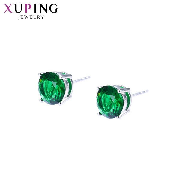

Серьги Xuping с зелеными фианитами родиум 10008339