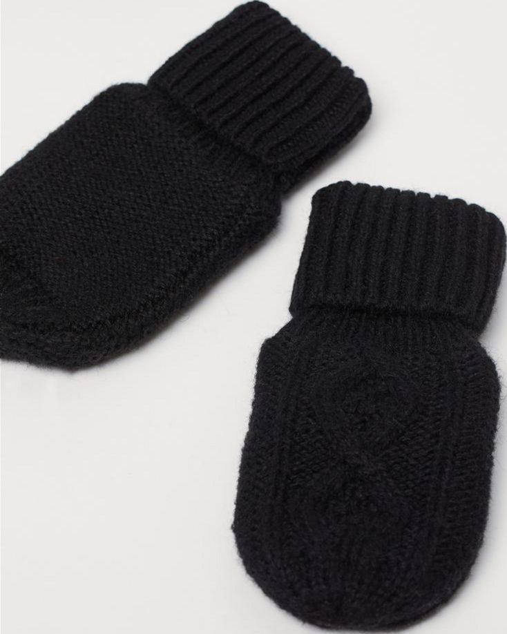 

Варежки H&M 0758557 74-80 см Черные