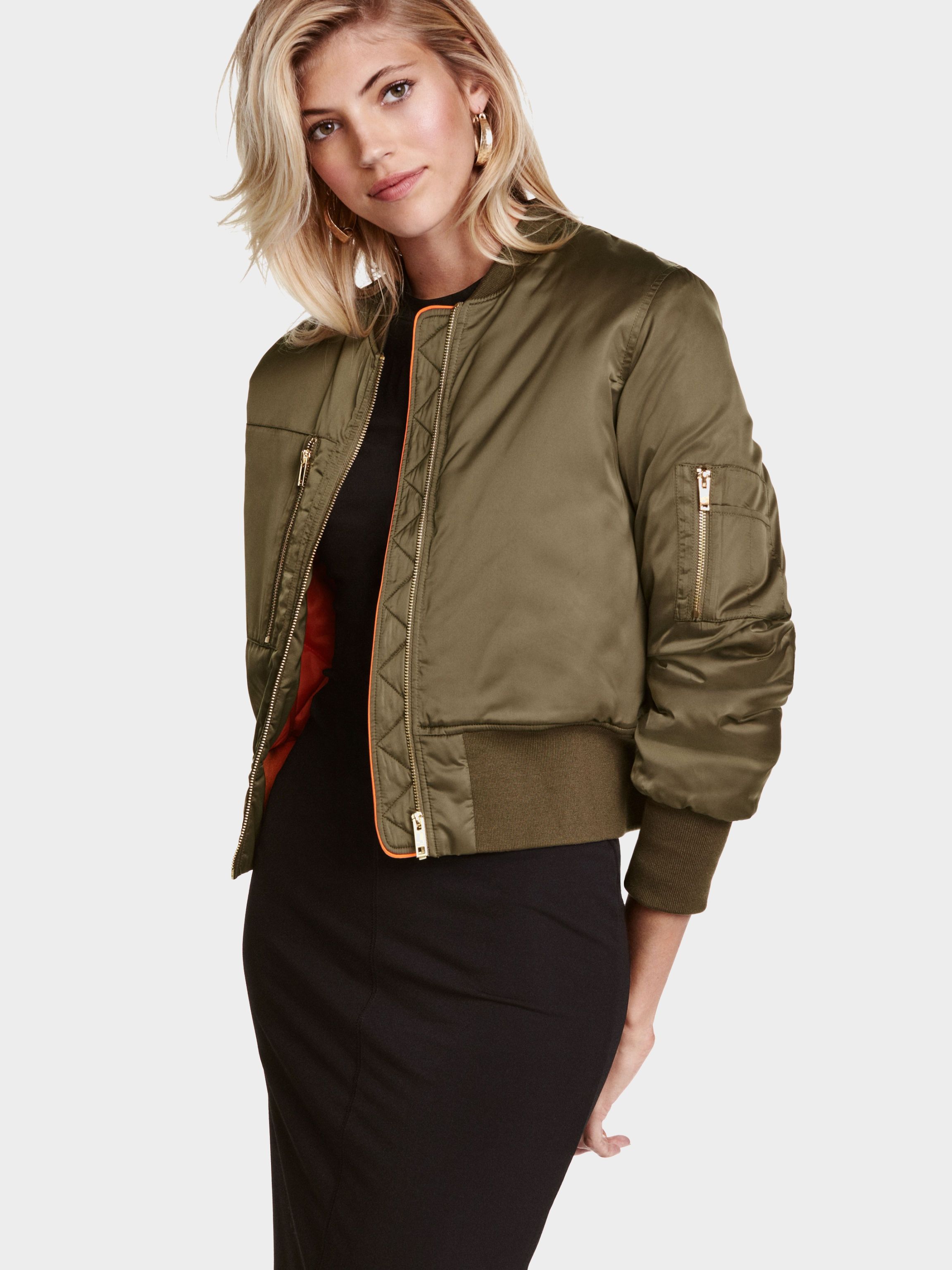 

Бомбер H&M 4518724-ACXO 42 Темно-зеленый