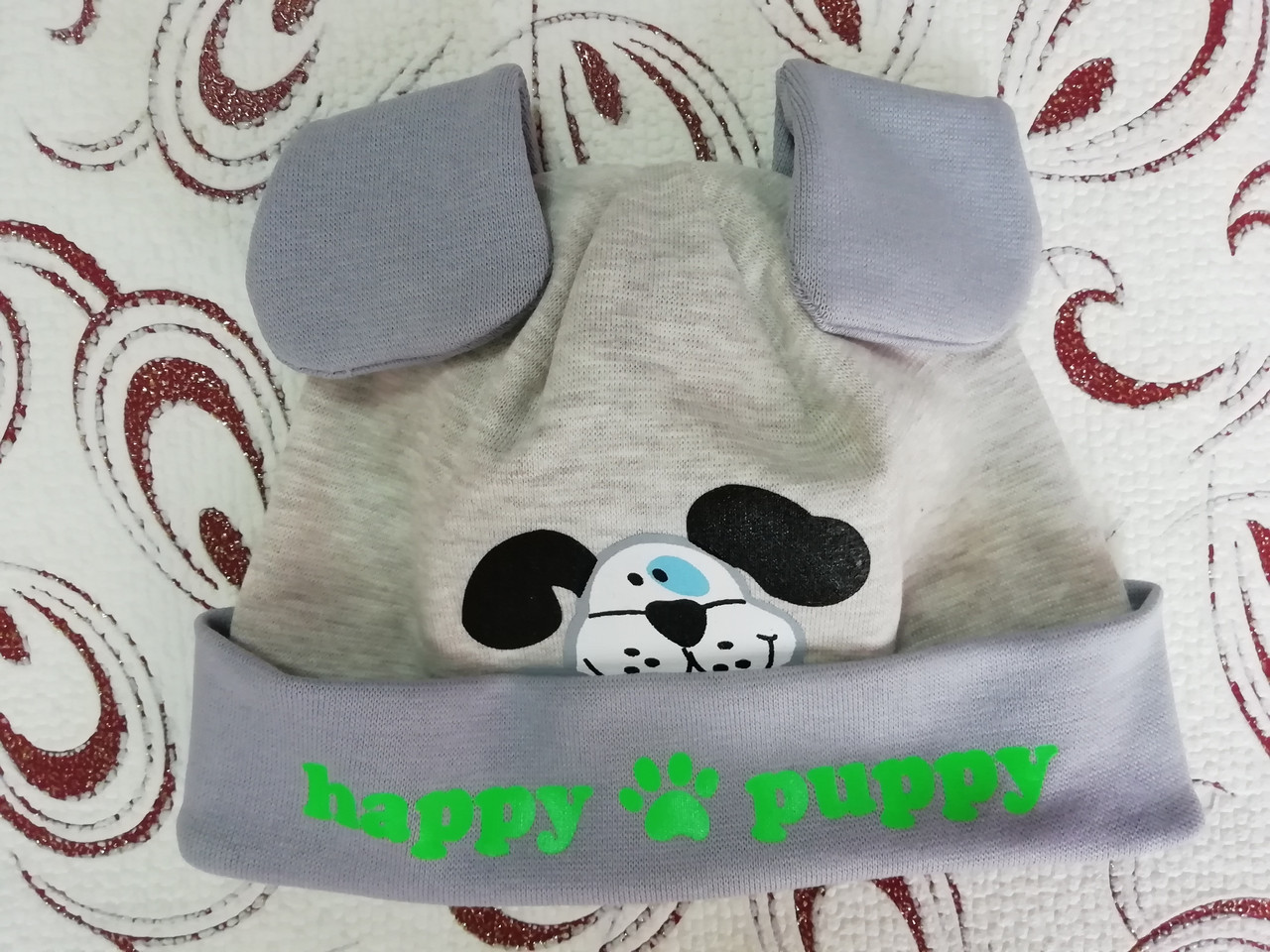 

Детская шапка с ушками Happy puppy Anika 46-48 см серый