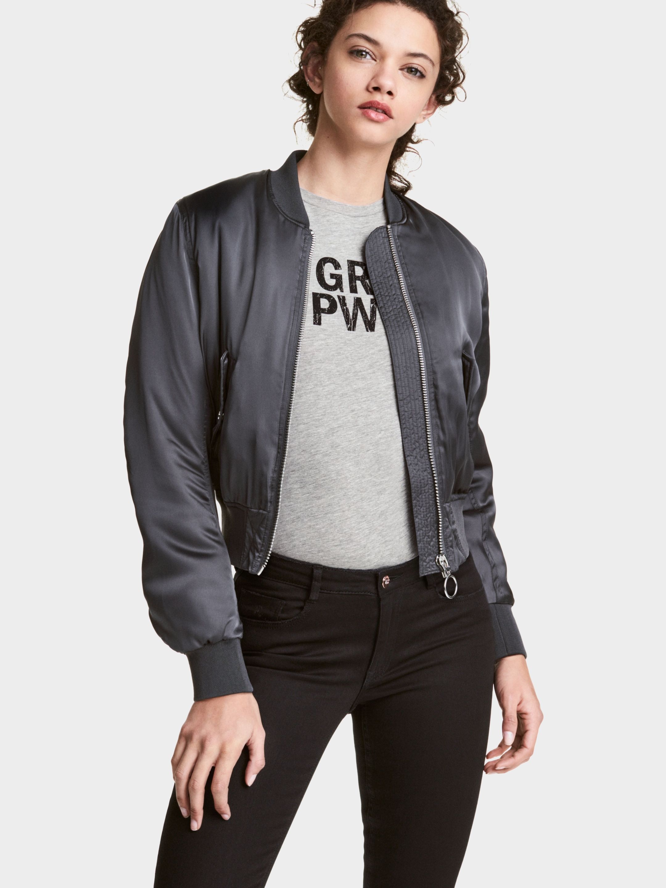 

Бомбер H&M 4404395-ACXW 32 Темно-серый