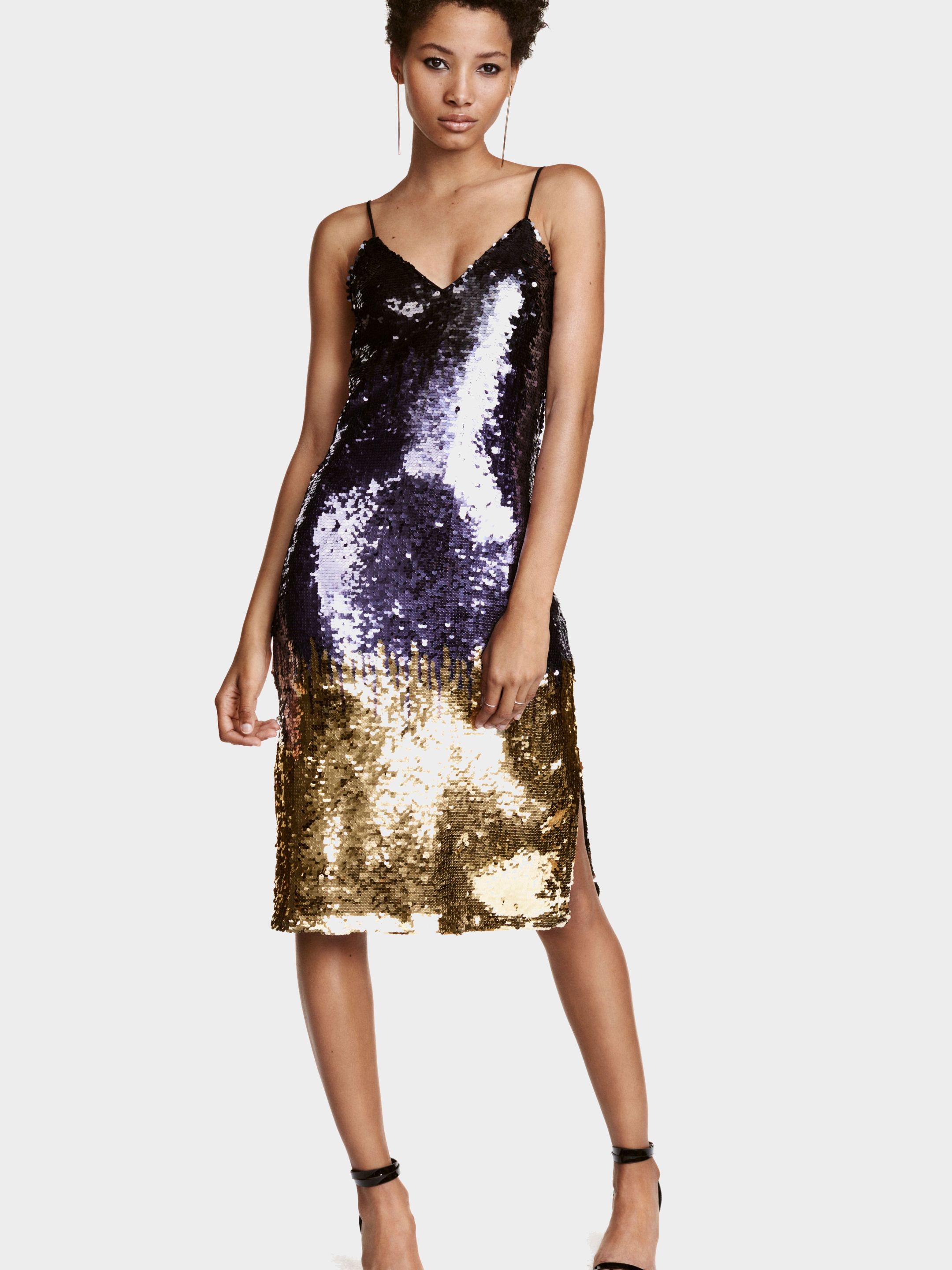 

Платье H&M 4542994-AAVL 34 Фиолетовое с золотистым