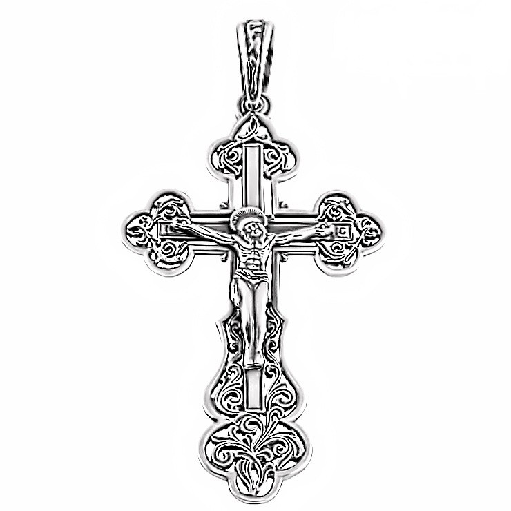 

Серебряный крест Meridian 925 пробы (Кр0053ч)