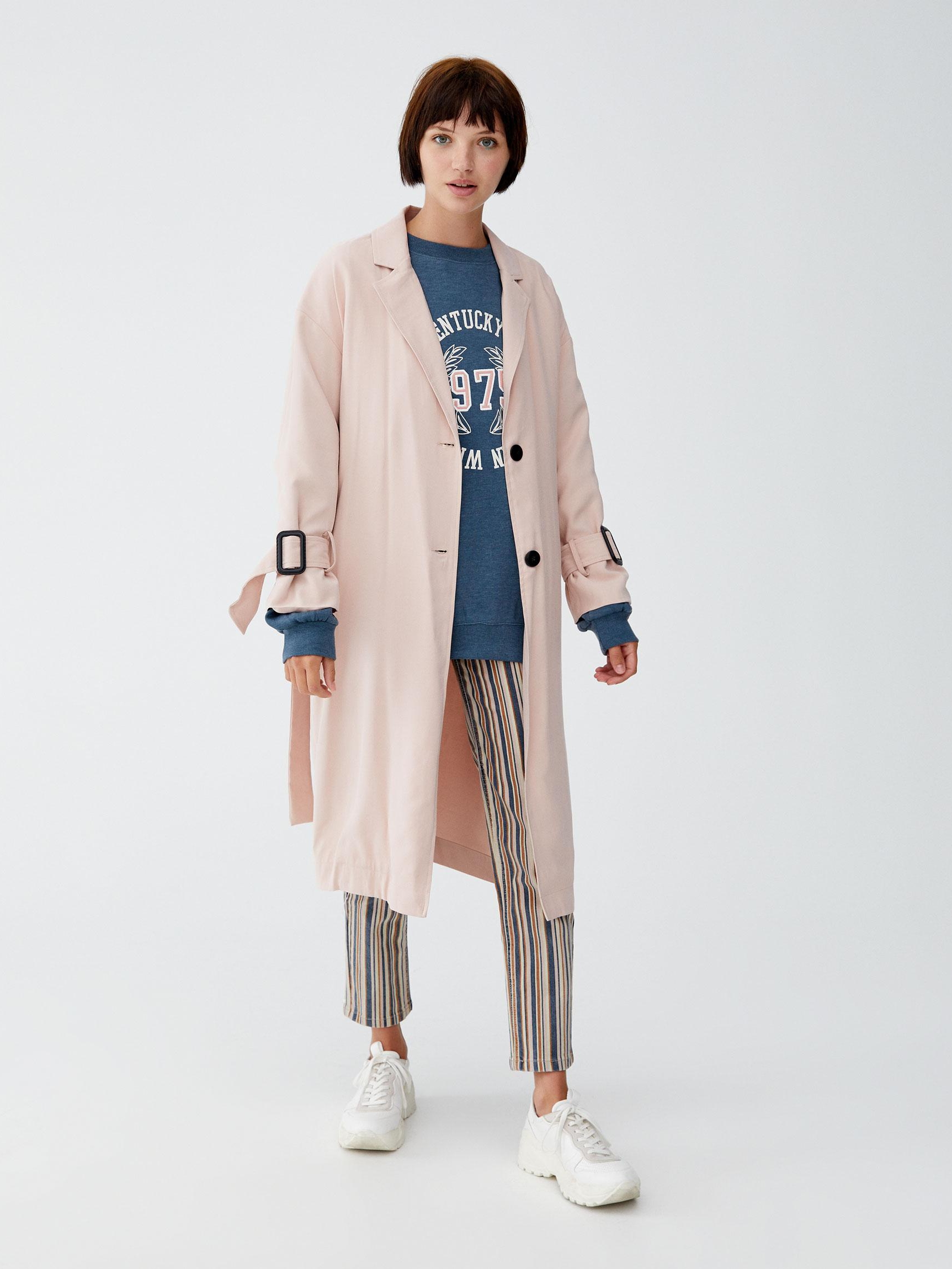 

Плащ Pull & Bear 5711/212/620-ACUH S Бледно-розовый