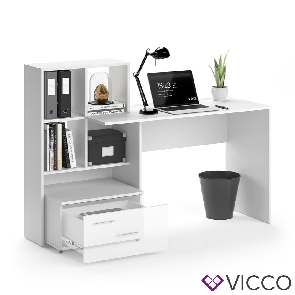 

Письменный стол с полками Vicco Loris, белый