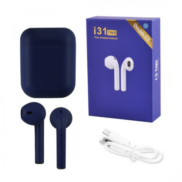 

Беспроводные Bluetooth наушники TWS Lid i31-5.0 Тёмно-синий