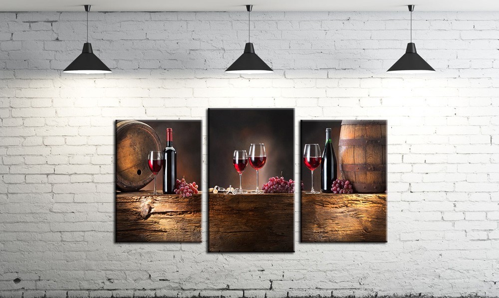 

Модульная картина на холсте DK Place из трех частей Винный погреб (DKPM3-d247)