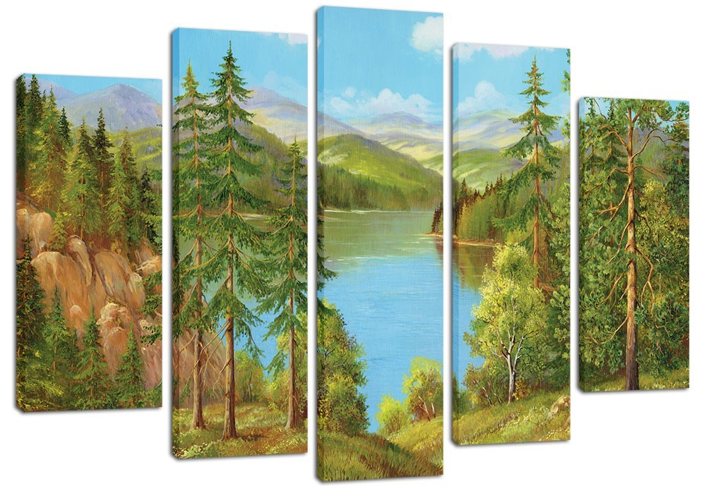 

Модульная картина на холсте из 5 частей DK Place 120x80 см (PLM5-60)