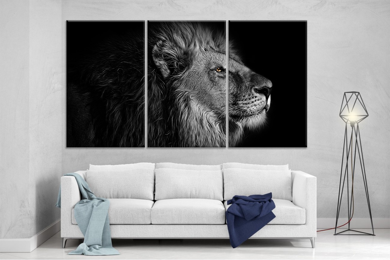 

Модульная картина на холсте DK Place из трех частей 167x99 см Альфа-самец (XL51)