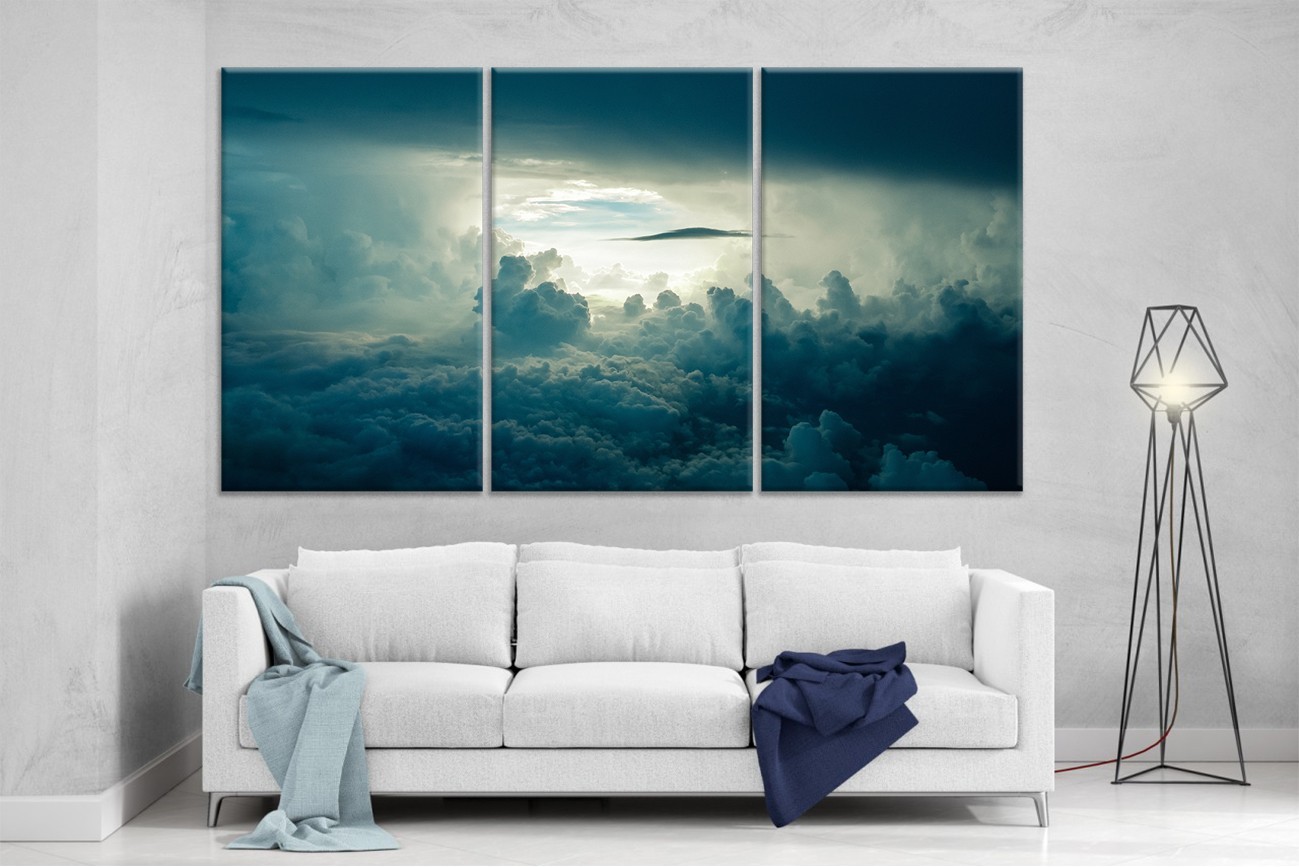 

Модульная картина на холсте DK Place из трех частей 167x99 см Облака (XL24)
