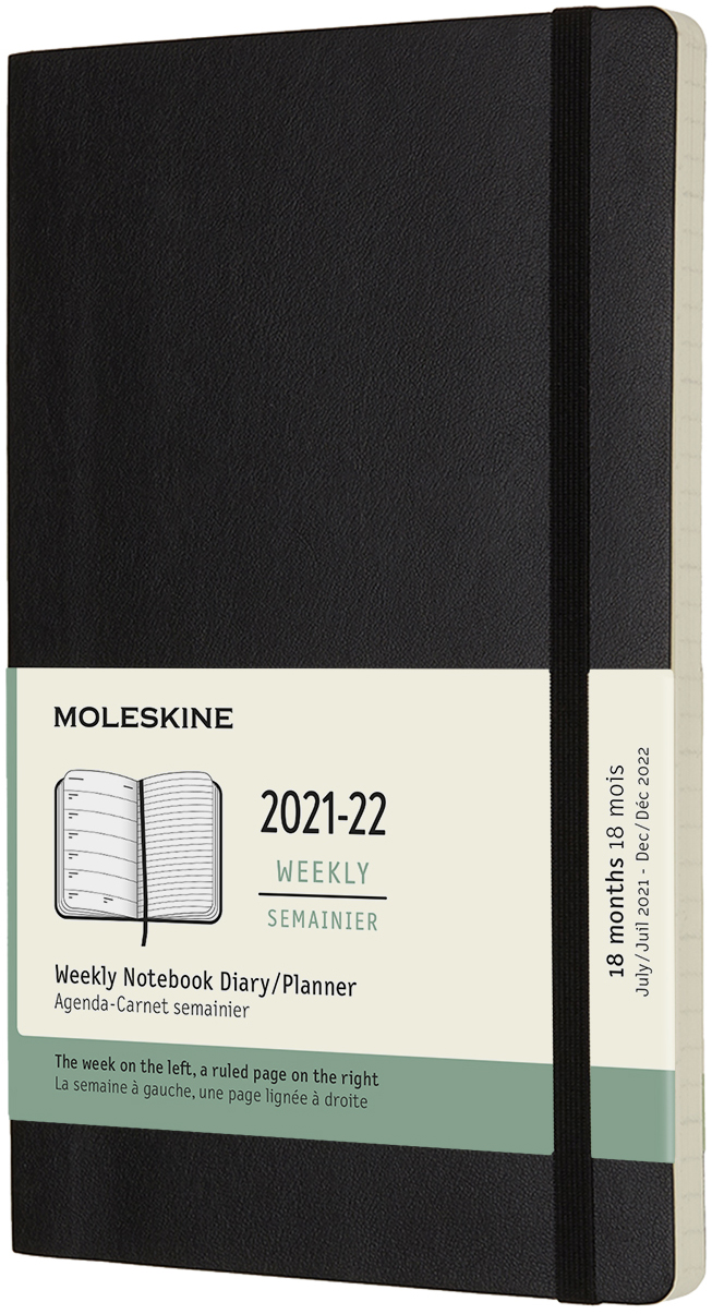 

Еженедельник Moleskine 2021-2022 13 х 21 см 208 страниц Черный Мягкий (8056420856316)