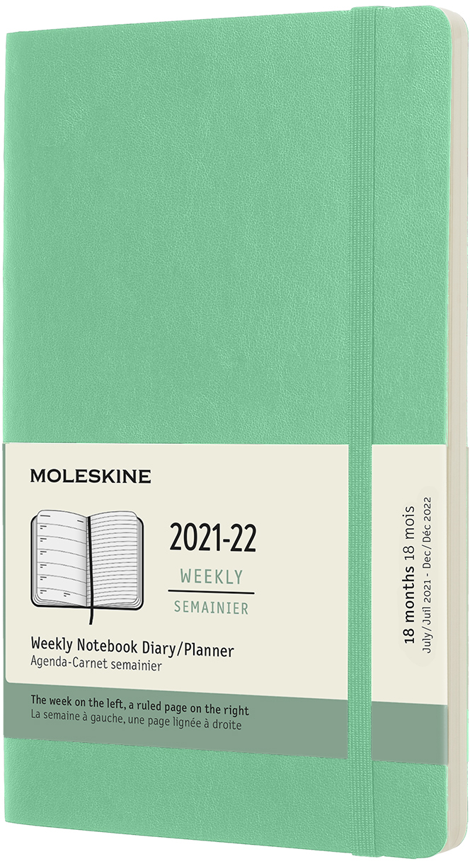 

Еженедельник Moleskine 2021-2022 13 х 21 см 208 страниц Ментол Мягкий (8056420858679)