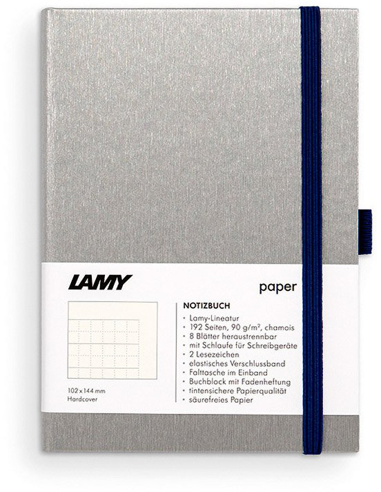 

Записная книга Lamy A6 192 страницы в линейку Хром и Синяя (4014519721079)