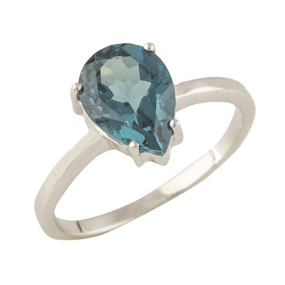 

Серебряное кольцо SilverLine с топазом Лондон Блю 18 размер