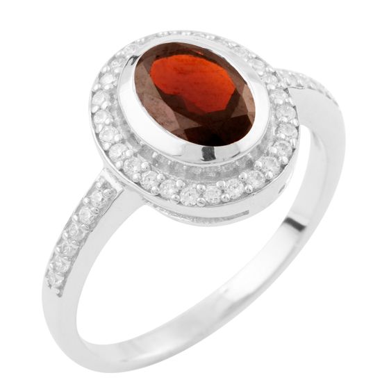 

Серебряное кольцо SilverLine с натуральным гранатом 17 размер