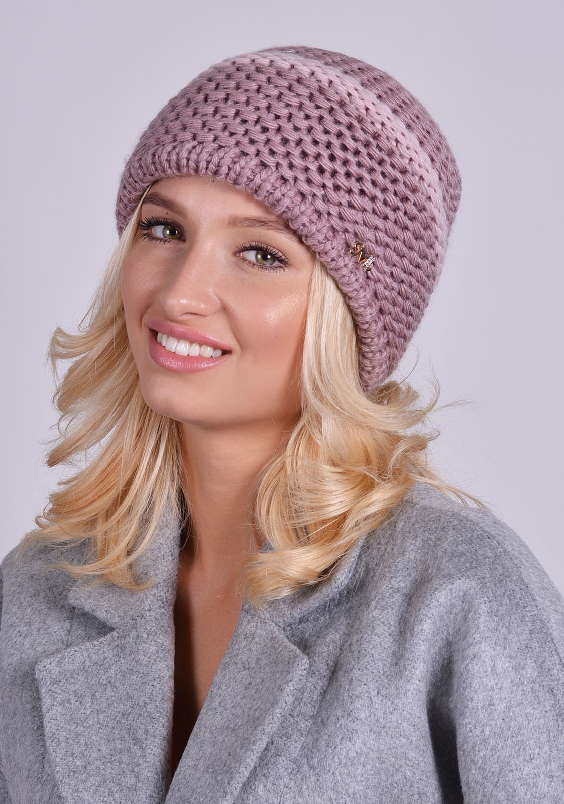 

Вязаная шапка Retto 55-60 р. 3_10 темная пудра