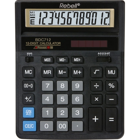 

Калькулятор Rebell BDC712 Черный 203x158x31