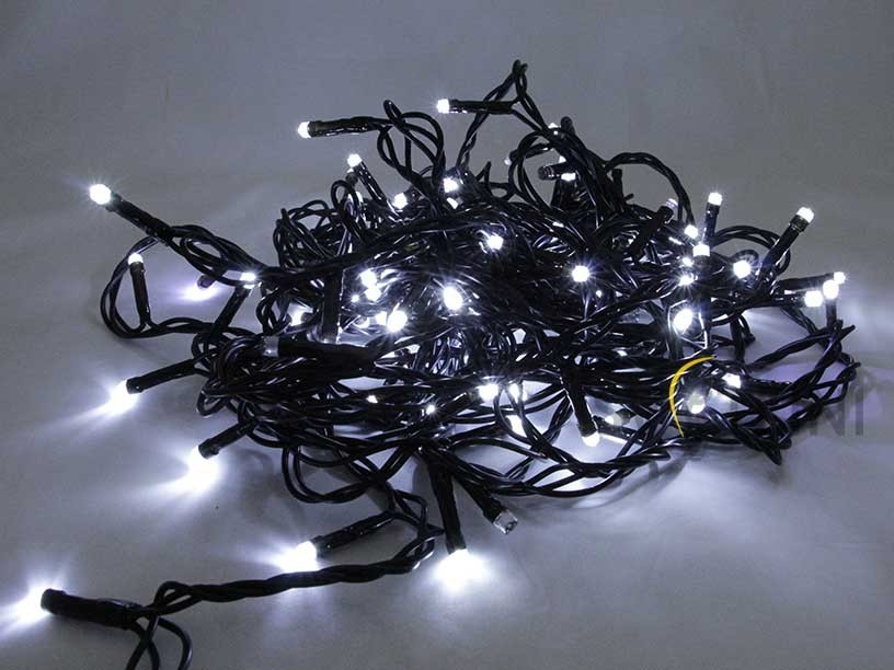 

Светодиодная гирлянда 120LED 10 м Холодно-белая черный провод