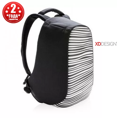 

Рюкзак антивор городской XD Design bobby compact zebra белый с черным