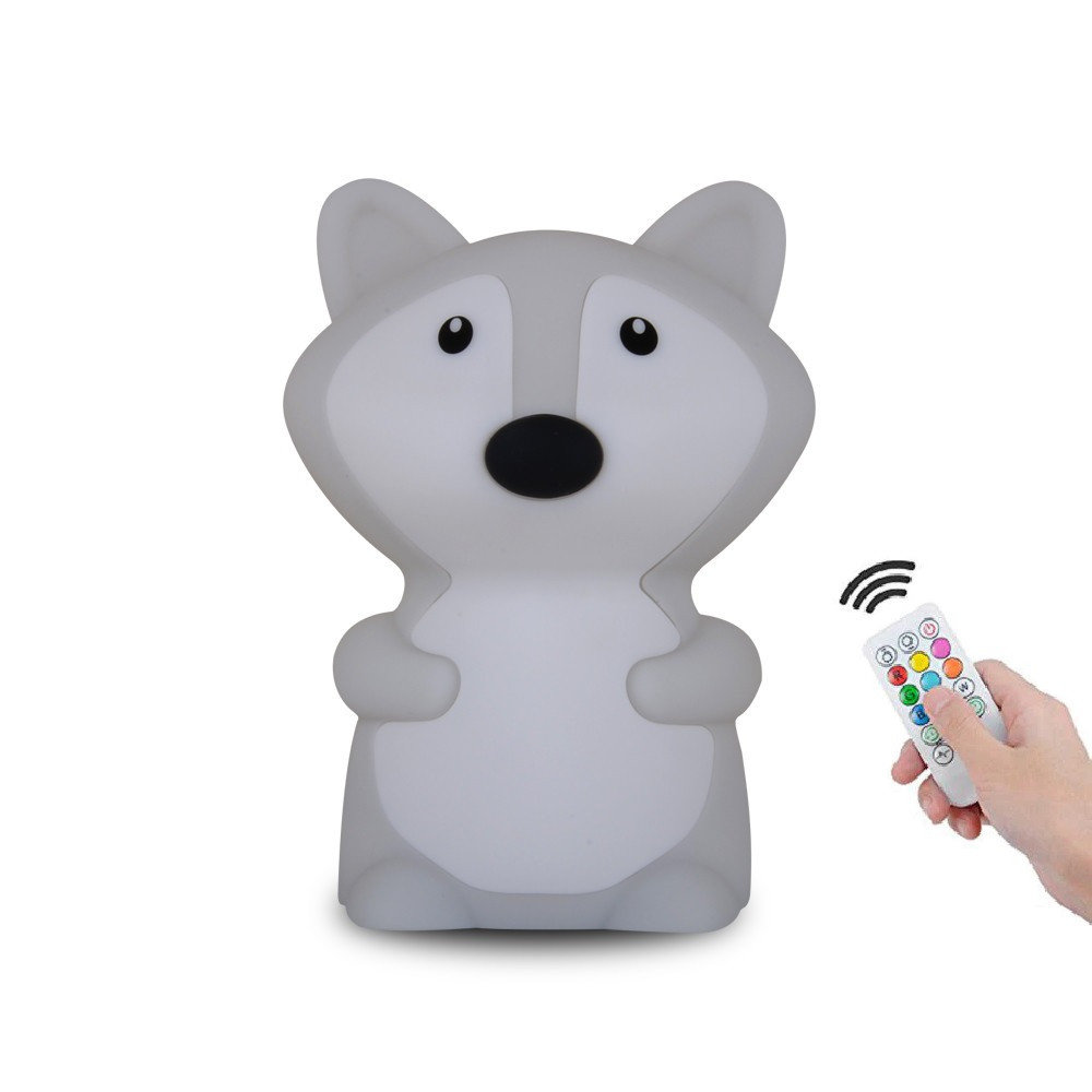 

Силиконовый ночник 3DTOYSLAMP енотик белый 9 цветов свечения таймер пульт ДУ