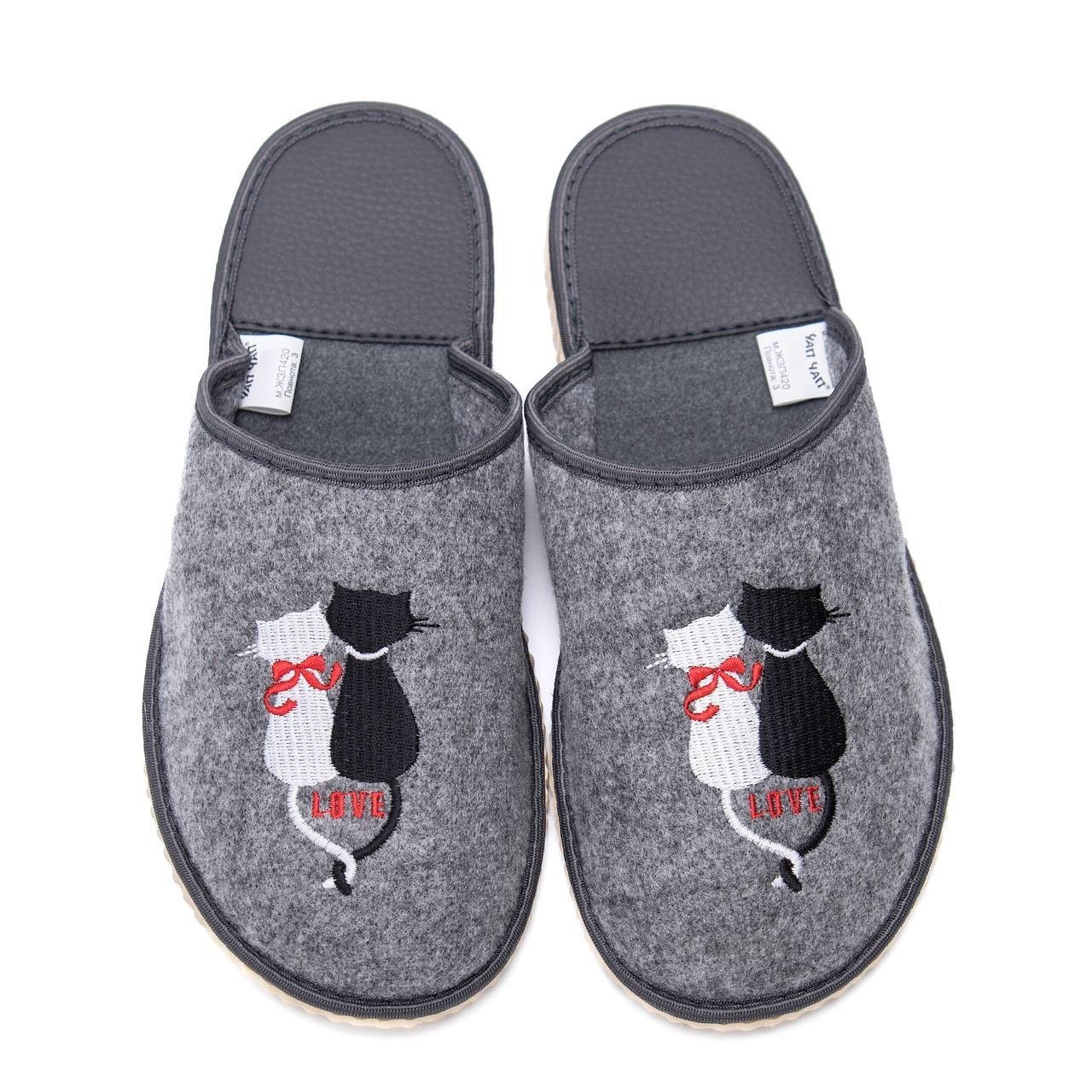 

Тапочки женские Sweet Slippers 38р серые Котики закрытые