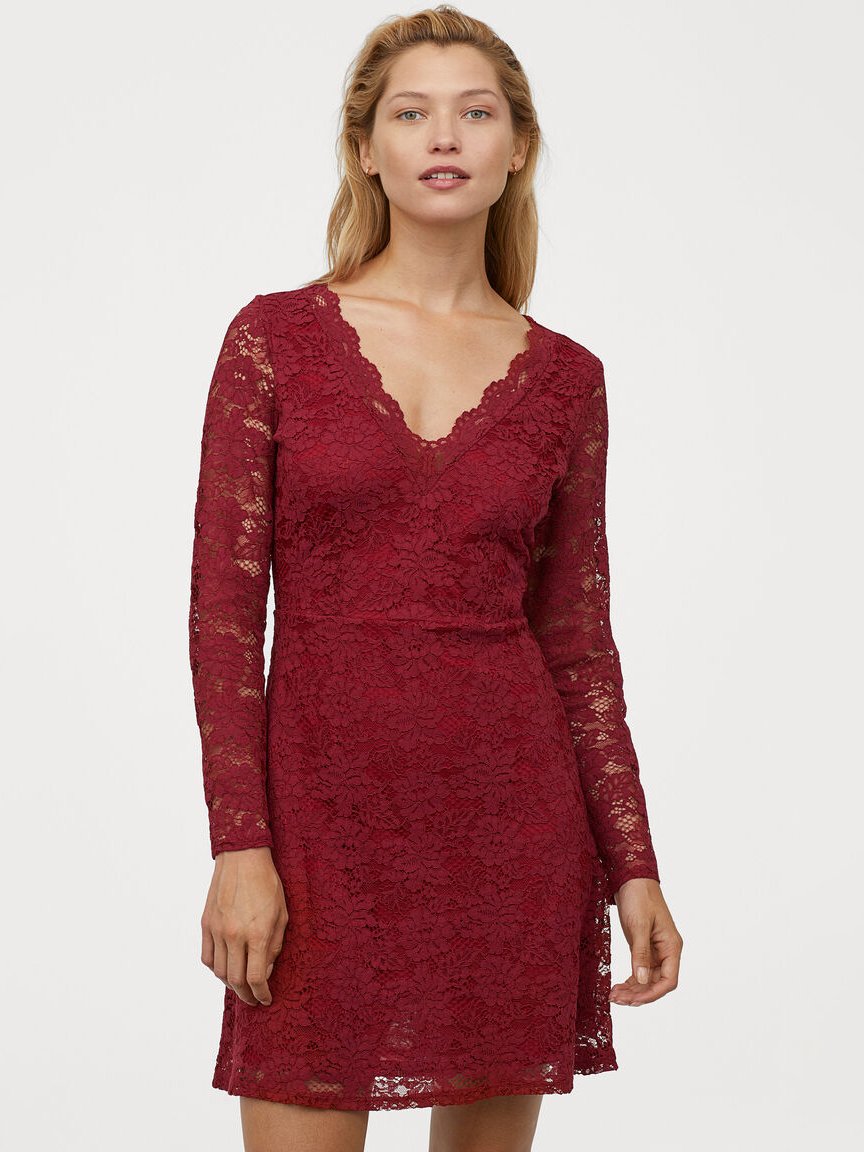 

Платье H&M 060788006  Бордовое, Платье H&M 060788006 48 Бордовое