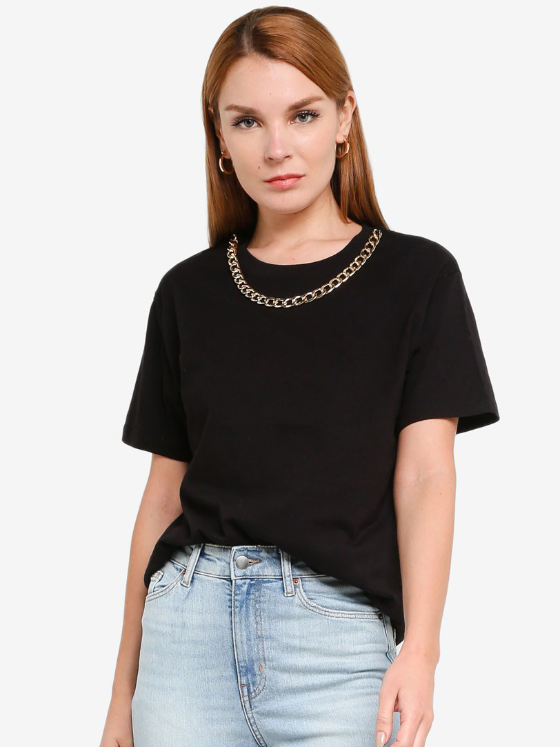 

Футболка H&M 060928614 S Черный/Цепь