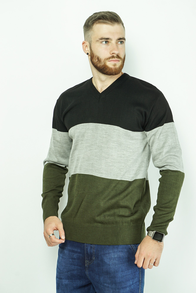 

Джемпер трехцветный Time of Style 85F50 XL Черный/хаки